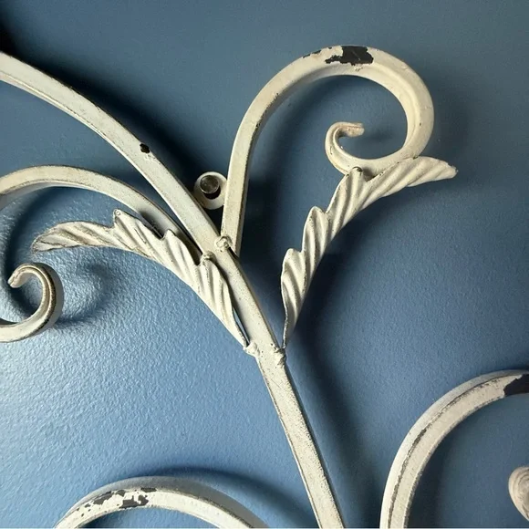 Elegant White Wall Scroll Decor 35” x 15” Cottagecore French Country Farmhouse - Picture 5 of 8